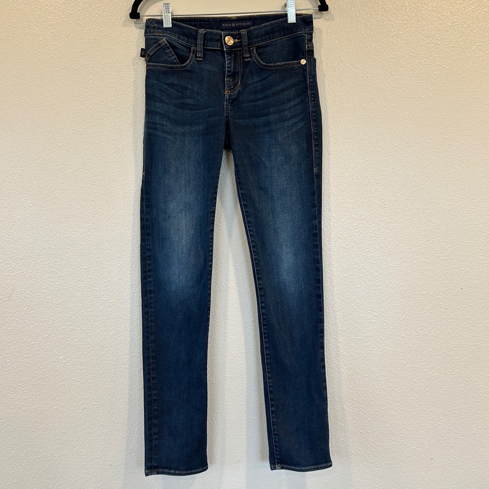 Rock & Republic Berlin Embellished Skinny Jeans Women's Size 6 Medium